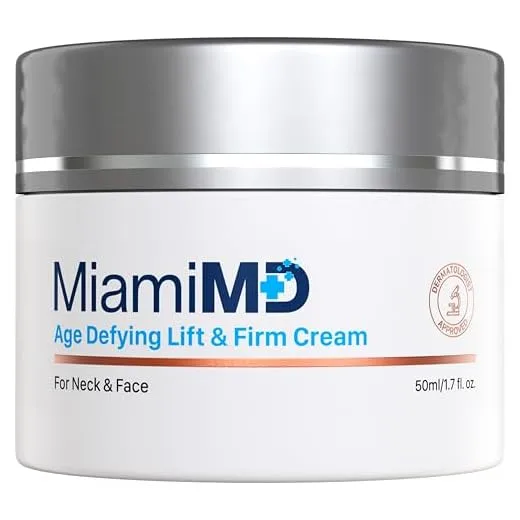 MiamiMD Age-Defying Lift & Firm Cream - Anti Aging and Skin Firming For All Types Paraben Free, Fragrance Free Cruelty Free BHA Free 50 ml (1.7oz)
