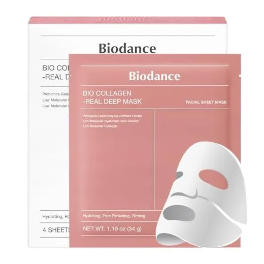 BIODANCE Bio-Collagen Deep Hydrating Overnight Mask, Pore Minimizing, Elasticity Improvement, 34g x4ea