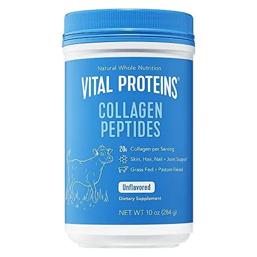 Vital Proteins Collagen Powder Supplement Hydrolyzed Peptides with Hyaluronic Acid and Vitamin C - Non-GMO, Dairy & Gluten Free Unflavored, 9.33oz