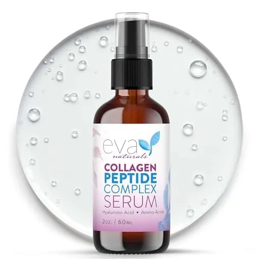 Collagen Peptide Serum - Anti Aging Collagen Serum for Face, Skin Brightening, Reduces Fine Lines & Wrinkles, Heals and Repairs Skin, Microneedling Serum with Hyaluronic Acid (2 oz)