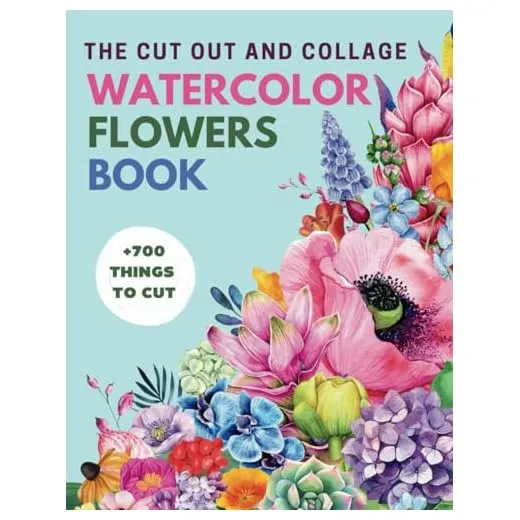Collage Watercolor Flowers Book : High-Quality Floral Collection