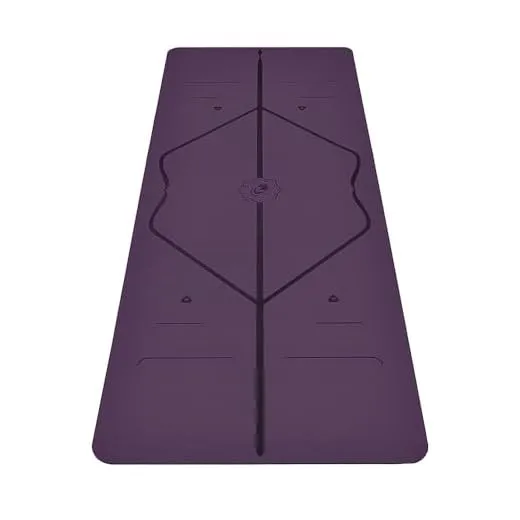 Liforme Original Yoga Mat – Free Yoga Bag Included - Patented Alignment System, Warrior-like Grip, Non-slip, Eco-friendly and Biodegradable, sweat-resistant, 4.2mm thick mat for comfort - Purple