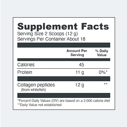Vital Proteins Marine Collagen Peptides Powder Supplement for Skin Hair Nail Joint - Hydrolyzed Collagen - 12g per Serving - 7.8 oz Canister
