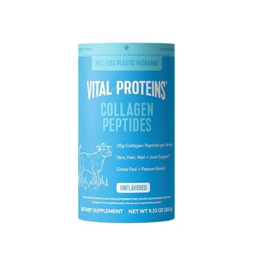 Vital Proteins Collagen Peptides Powder, Promotes Hair, Nail, Skin, Bone and Joint Health, Zero Sugar, Unflavored 9.33 OZ