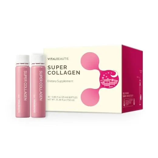 VITALBEAUTIE Super Collagen Original (Liquid Marine Collagen) Containing GABA for Skin, Hair, Nails + Stress Relief, Healthy Sleep by AMOREPACIFIC Korean Skincare - 30 Servings
