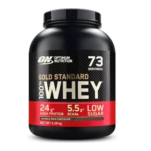 Optimum Nutrition Gold Standard 100% Whey Protein Powder, Double Rich Chocolate, 5 Pound (Packaging May Vary)