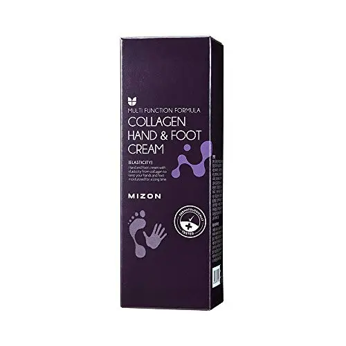MIZON Anti Aging Collagen Repairing Hand Cream, Moisturizing Lotion Skin Porectant for Dry Hands, Heels and Elbows, for Cracked Hands and Feet, Dry Skin Relief, All Skin Types 100ml 3.38 fl oz