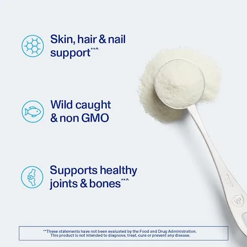 Vital Proteins Marine Collagen Peptides Powder Supplement for Skin Hair Nail Joint - Hydrolyzed Collagen - 12g per Serving - 7.8 oz Canister