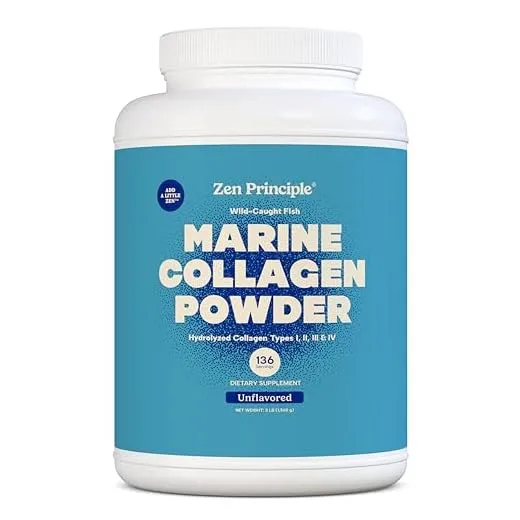 EXTRA LARGE 3 lb. Marine Collagen Peptides Powder. Wild-Caught Fish, Non-GMO. Supports Healthy Skin, Hair, Joints and Bones. Hydrolyzed Type 1 & 3 Protein. Amino Acids, Unflavored, Easy to Mix.