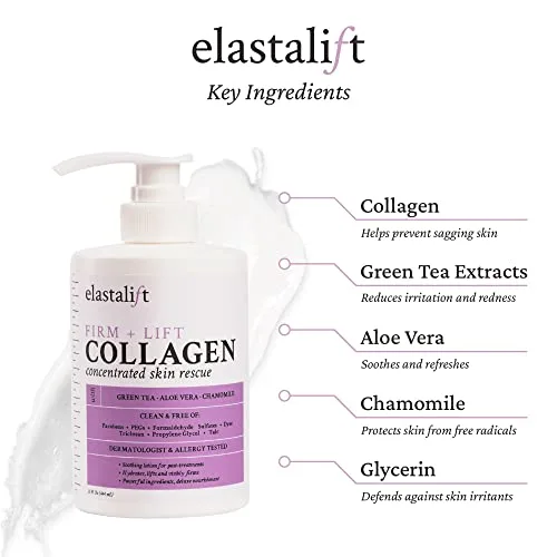 Elastalift Collagen Cream Skin Care Face Lotion & Body Lotion For Dry Skin | Skin Tightening Cream Collagen Firming Lotion Body Moisturizer Lifts, Firms, & Tightens For Younger Looking Skin, 15 Fl Oz