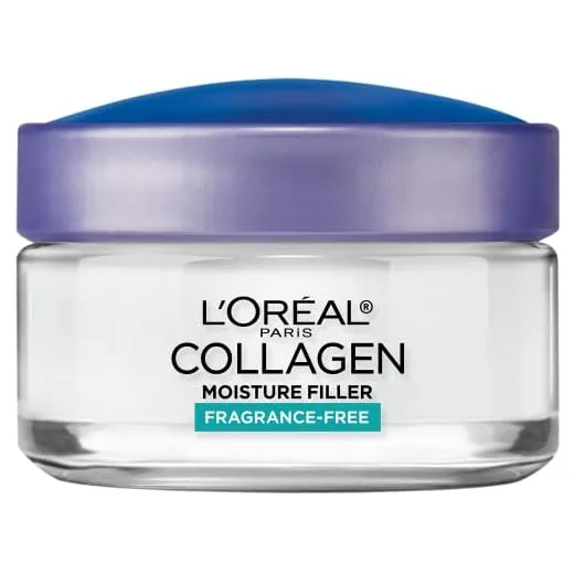 L'Oreal Paris Collagen Daily Face Moisturizer, Reduce Wrinkles, Face Cream, Fragrance Free 1.7 oz