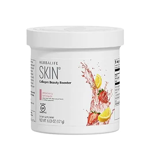 Herbalife Skin Collagen Beauty Booster Lemonade Strawberry Flavor 6.03 Oz: No Artificial Flavor, No Artificial Sweeteners, Gluten-Free