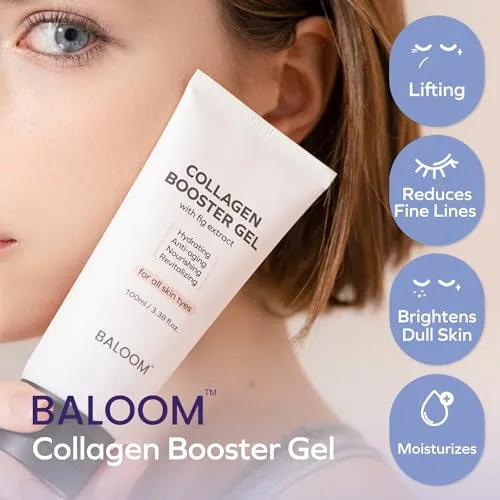 BALOOM Microcurrent Collagen Booster Gel Serum for Korean Skin Care & Face Massagers, Filled With Collagen Capsules, Hydrating & Nourishing & Revitalizing Facial Gel for Skin Care 3.38 Fl Oz