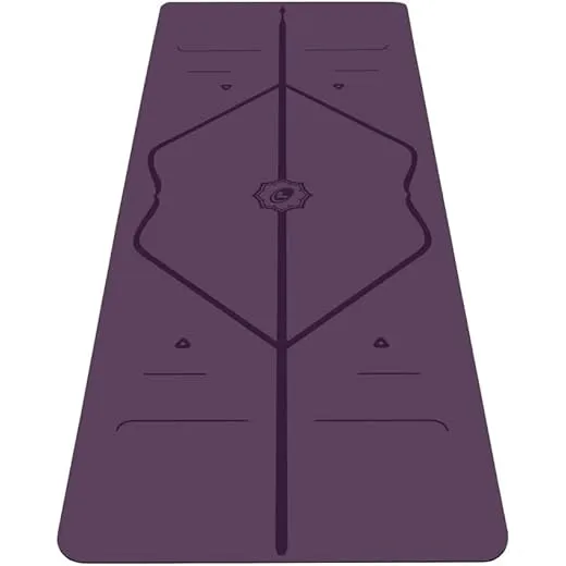 Liforme Original Yoga Mat – Free Yoga Bag Included - Patented Alignment System, Warrior-like Grip, Non-slip, Eco-friendly and Biodegradable, sweat-resistant, 4.2mm thick mat for comfort - Purple