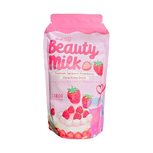 Beauty Milk Japanese Collagen STRAWBERRY Drink - 50,000mg Hydrolyzed Collagen, 6.3 Ounce (Pack of 1)