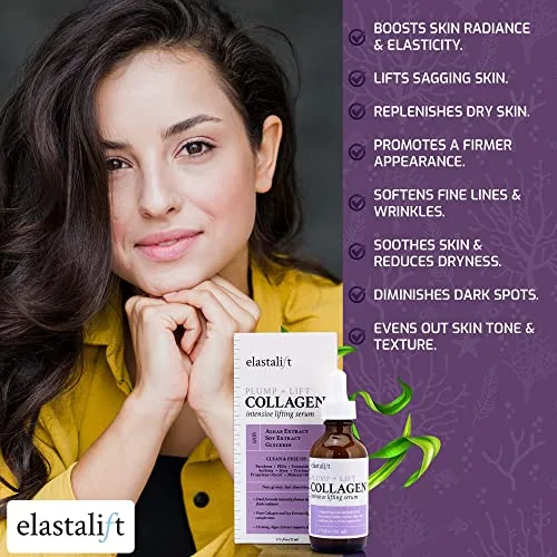 Elastalift Collagen Serum For Face | Collagen Face Serum For Skin Tightening Helps Lift, Plump, & Firm Sagging Skin | Serums For Skin Care | Anti Wrinkle Boost, Fragrance Free, 1.75 Fl Oz