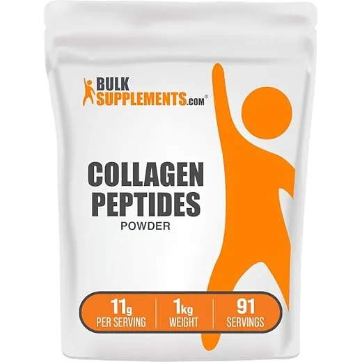 BulkSupplements.com Collagen Peptides Powder - Bovine Collagen Powder, Powdered Collagen Supplement - Hydrolyzed & Gluten Free, 11g per Serving, 1kg (2.2 lbs) (Pack of 1)