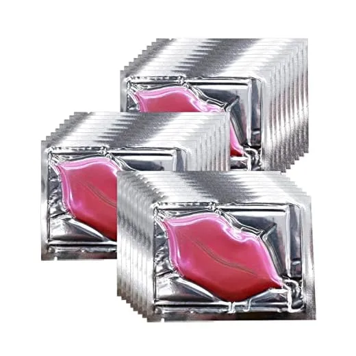 Adofect 30 Pieces Collagen Crystal Lip Masks,Pink Lip Patches& Moisturizers Collagen Lip Pads Great for Hydrating Skin, Anti Chapped & Anti-Aging and Plump Your Lips,Pink