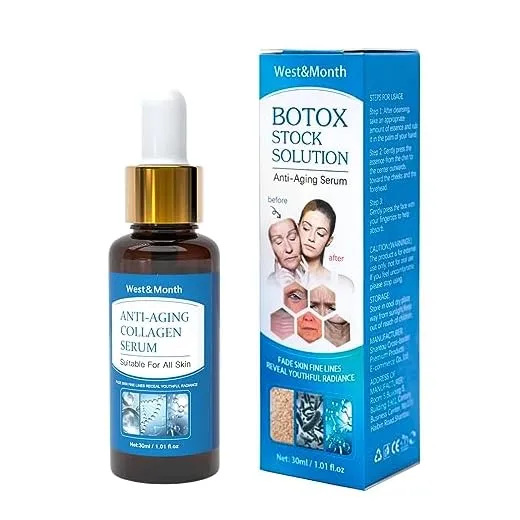 Botox Stock Solution Facial Serum Vitamin C Serum For Face, Anti Aging Collagen Serum Vitamin E, Salicylic & Amino Acids, Botox Facial Serum Reduce Fine Lines, Wrinkles, Plump Skin