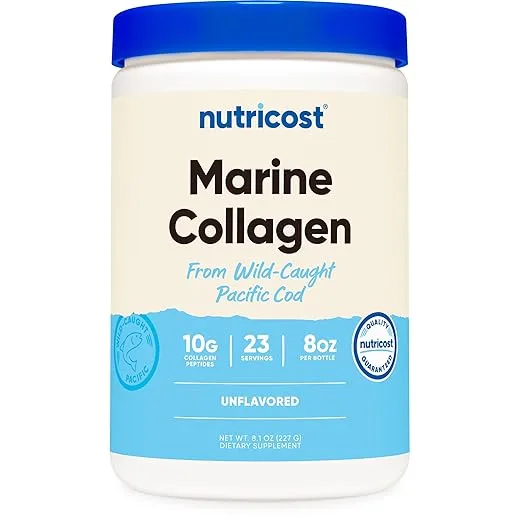 Nutricost Marine Collagen Powder Wild Caught Fish (8 oz) - 23 Servings, 10 G Protein Per Serving, Alaskan Wild-Caught