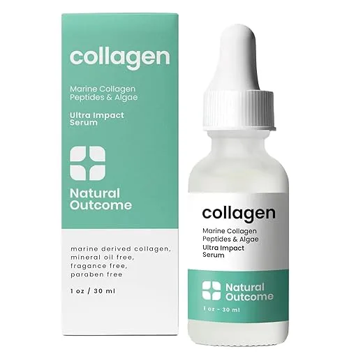 Collagen Peptide Serum for Face, Daily Firming, Lifting and Wrinkle Reducing Facial Serum with Marine Derived Collagen and Hyaluronic Acid 1 oz