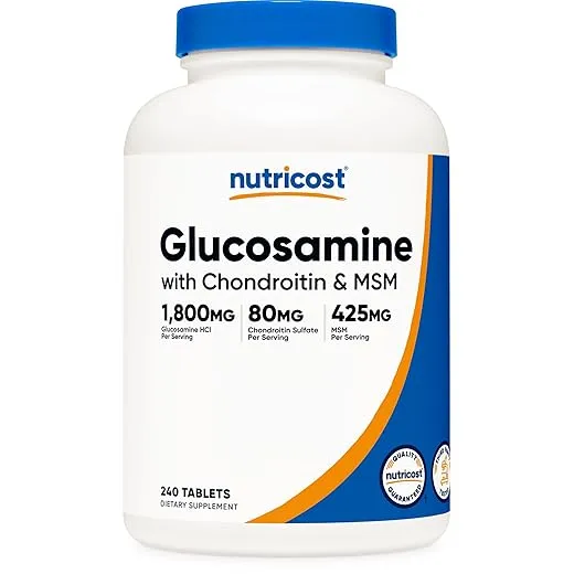 Nutricost Glucosamine 1800mg with Chondroitin & MSM, 240 Tablets, 120 Servings - Non-GMO, Gluten Free