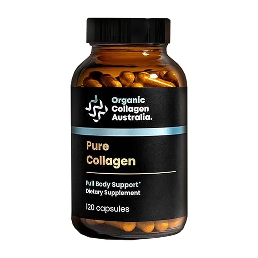 Organic Collagen Australia Pure Hydrolyzed Collagen Capsules – Bioavailable for Skin Elasticity, Hair Health, and Joint Support – Grass-Fed, Pasture-Raised, Paleo & Keto Friendly (120 Caps)