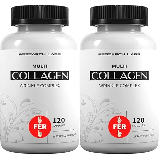 Research Labs 2 for 1 Promo 240 Collagen Pills - 6000 mg Per Day. Grass Fed Anti-Aging Support for Skin, Joints, Tendons, Bones, Hair and Nails. Paleo Friendly. Collagen Peptides Powder Supplement…