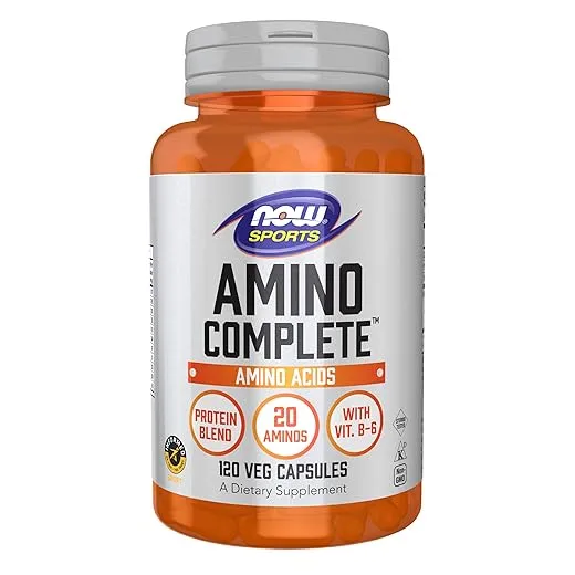 NOW Sports Nutrition, Amino Complete™, Protein Blend With 20 Aminos and B-6, 120 Veg Capsules