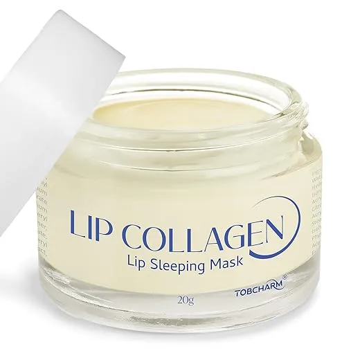 Lip Sleeping Mask (20g), Collagen Lip Mask Overnight, Lip Plumper with Hyaluronic Acid, Peptide Complex Lip Balm for Lip Wrinkle Repair and Plumping, Natural Hydration for Smooth Lips