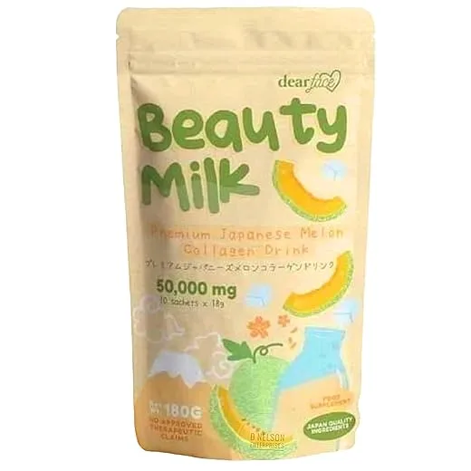 Beauty Milk Japanese Collagen MELON Drink - 50,000mg Hydrolyzed Collagen, 6.3 Ounce (Pack of 1)
