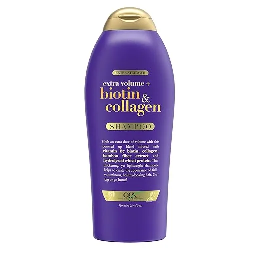 OGX Biotin & Collagen Extra Strength Volumizing Shampoo for Thicker, Fuller Hair, 25.4 fl oz