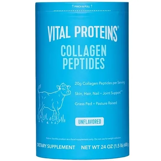 Vital Proteins Natural Whole Nutrition Collagen Peptides - Pasture Raised, Grass Fed, Paleo Friendly, Gluten Free, Single Ingredient - 24 Ounce