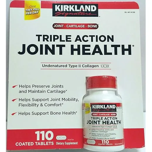 Kirkland Triple Action Joint Health Type II Collagen, Boron and HA - 110 Count