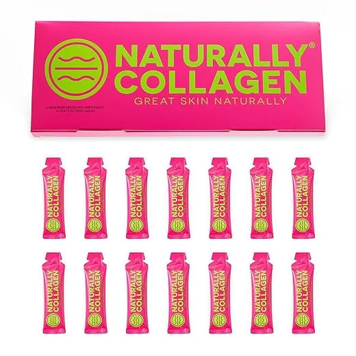 Premium Hydrolyzed Liquid Marine Collagen Supplement - 8000mg of Collagen per Sachet Plus 180mg VIT C - Natural Tropical Fruit Flavour - 14 Sachets per Box