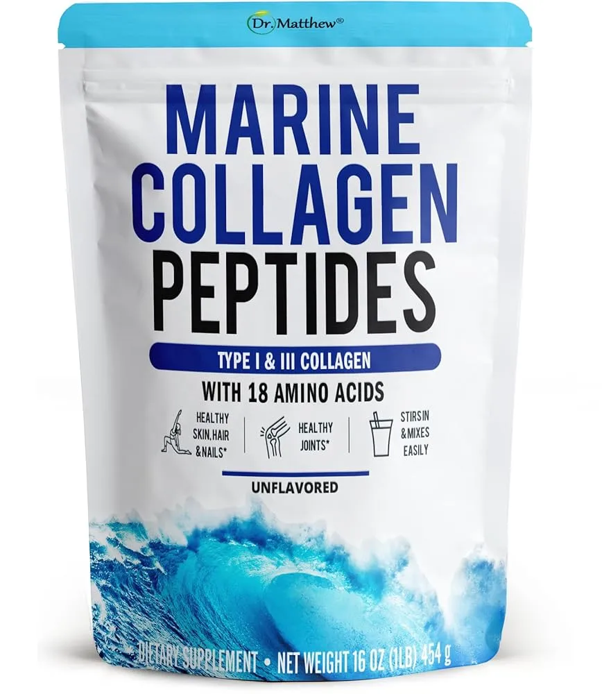 Best Marine Collagen Powder from Wild Caught Fish for Skin, Hair, Nail, Joint. Hydrolyzed Marine Collagen Peptides Powder. Keto & Paleo Friendly Collagen Marine Powder. Fish Collagen Powder Marine.