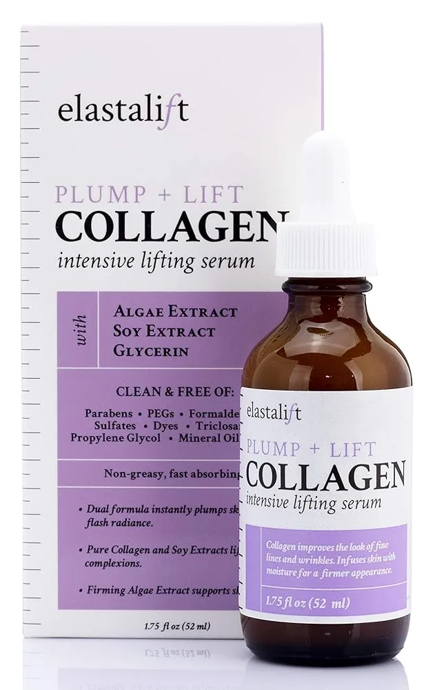 Elastalift Collagen Serum For Face | Collagen Face Serum For Skin Tightening Helps Lift, Plump, & Firm Sagging Skin | Serums For Skin Care | Anti Wrinkle Boost, Fragrance Free, 1.75 Fl Oz