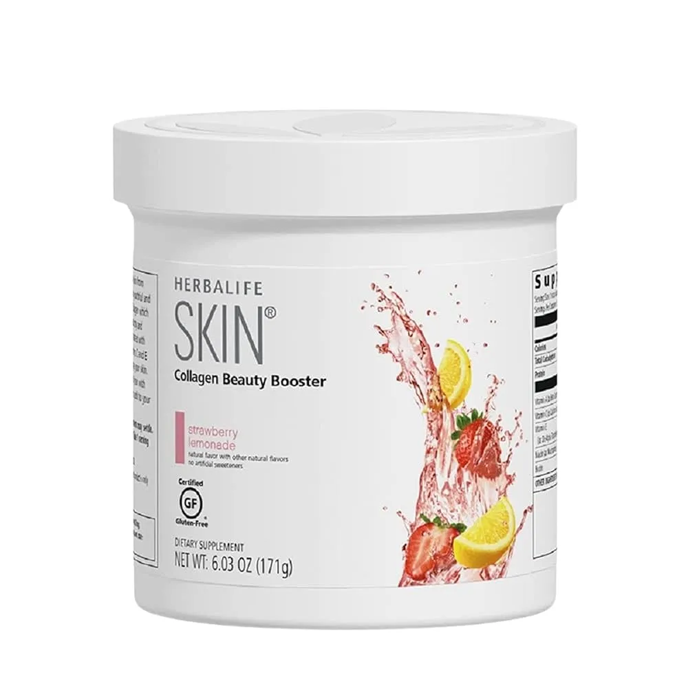 Herbalife Skin Collagen Beauty Booster Lemonade Strawberry Flavor 6.03 Oz: No Artificial Flavor, No Artificial Sweeteners, Gluten-Free