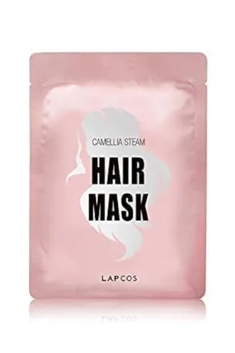 LAPCOS Hair Mask - Hydrating Steam Hair Treatment with Camellia Oil & Marine Collagen - Moisturize Dry, Damaged Hair, Add Shine, Soothe Scalp - Korean Beauty Favorite (1 pack)