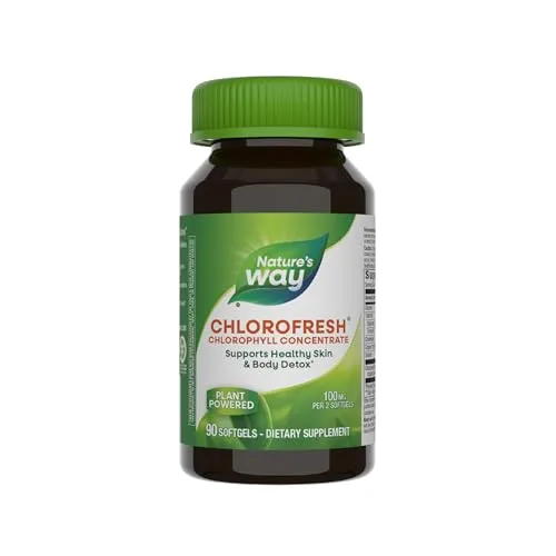 Nature's Way Chlorofresh, Liquid Chlorophyll Concentrate, Internal Deodorant*, Supports Detoxification Pathways*, 90 Softgels